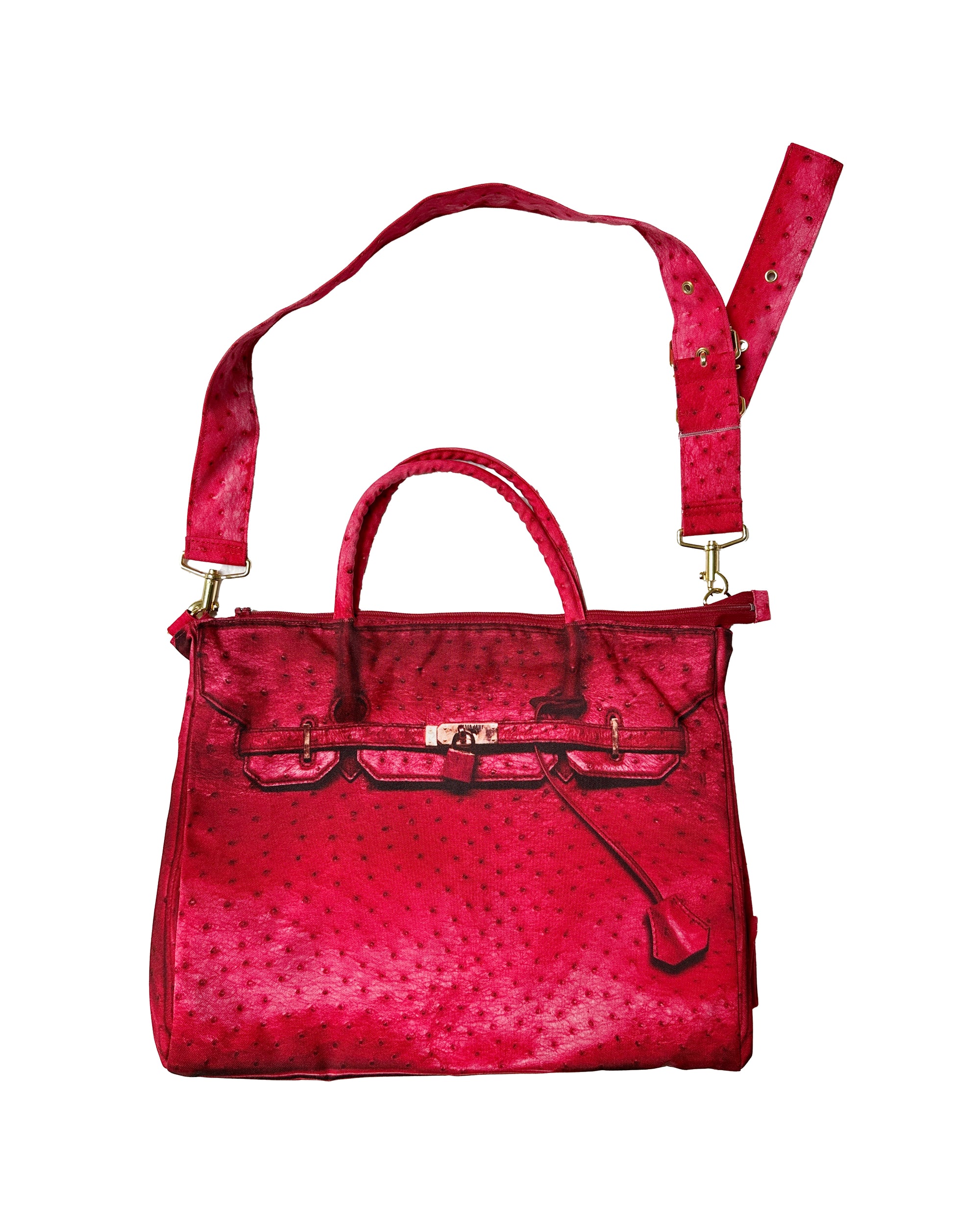 TALKING ABOUT ABSTRACTION Printed Red Jirkin Bag