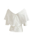 JC DE CASTELBAJAC White Cape Overlay Tee M