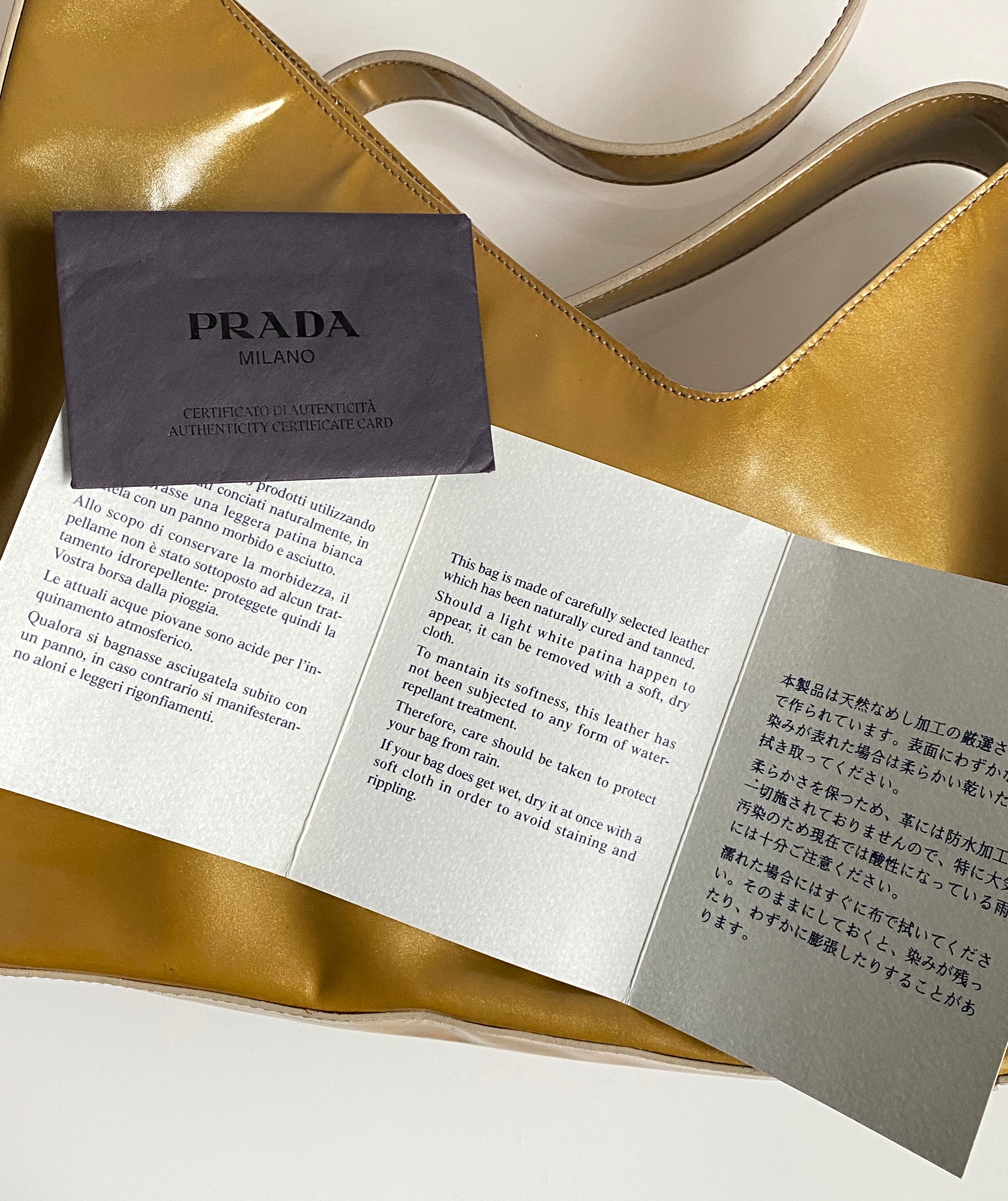 Prada authenticity card questions