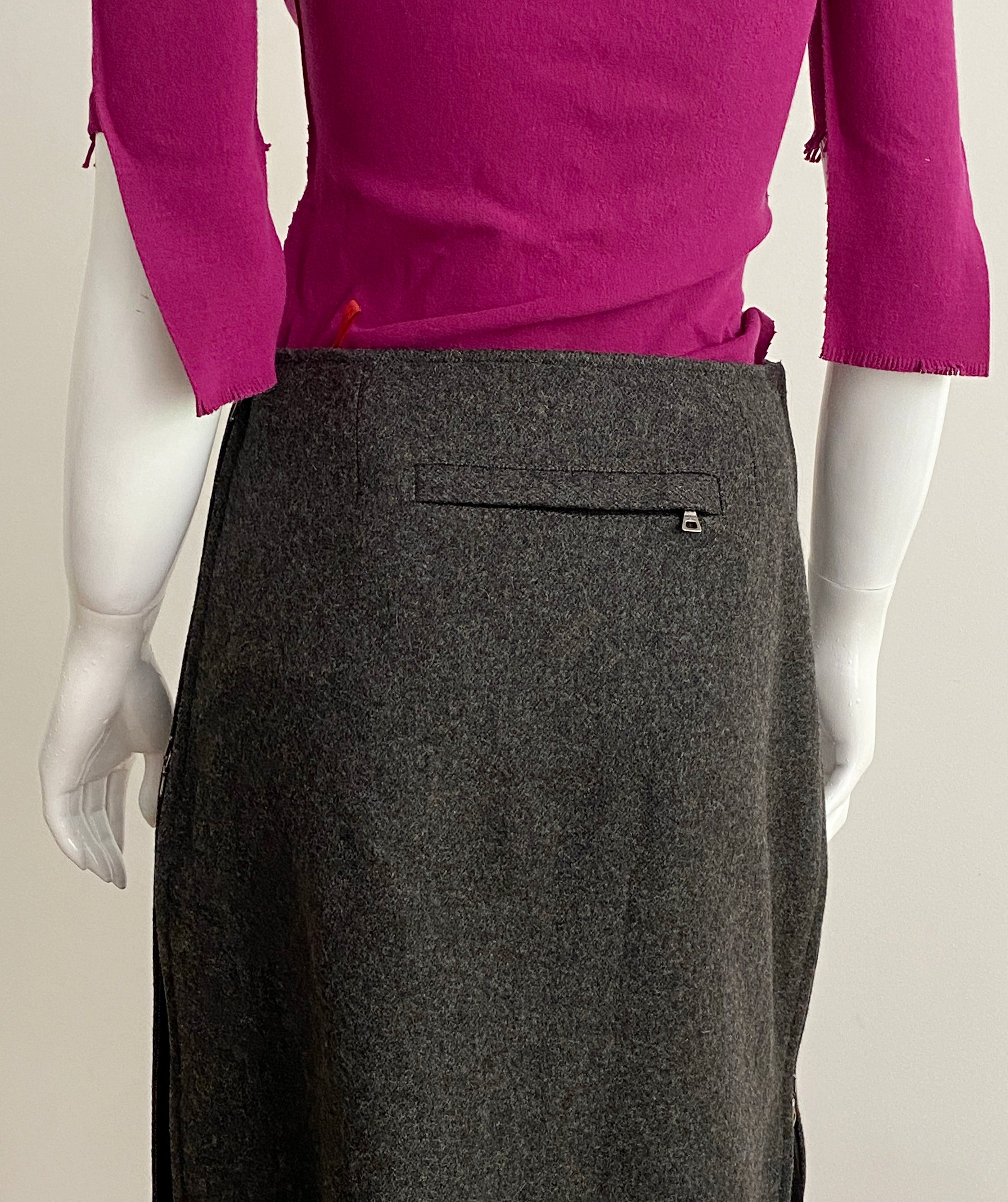 PRADA FW 1999 Wool Zipper Skirt S