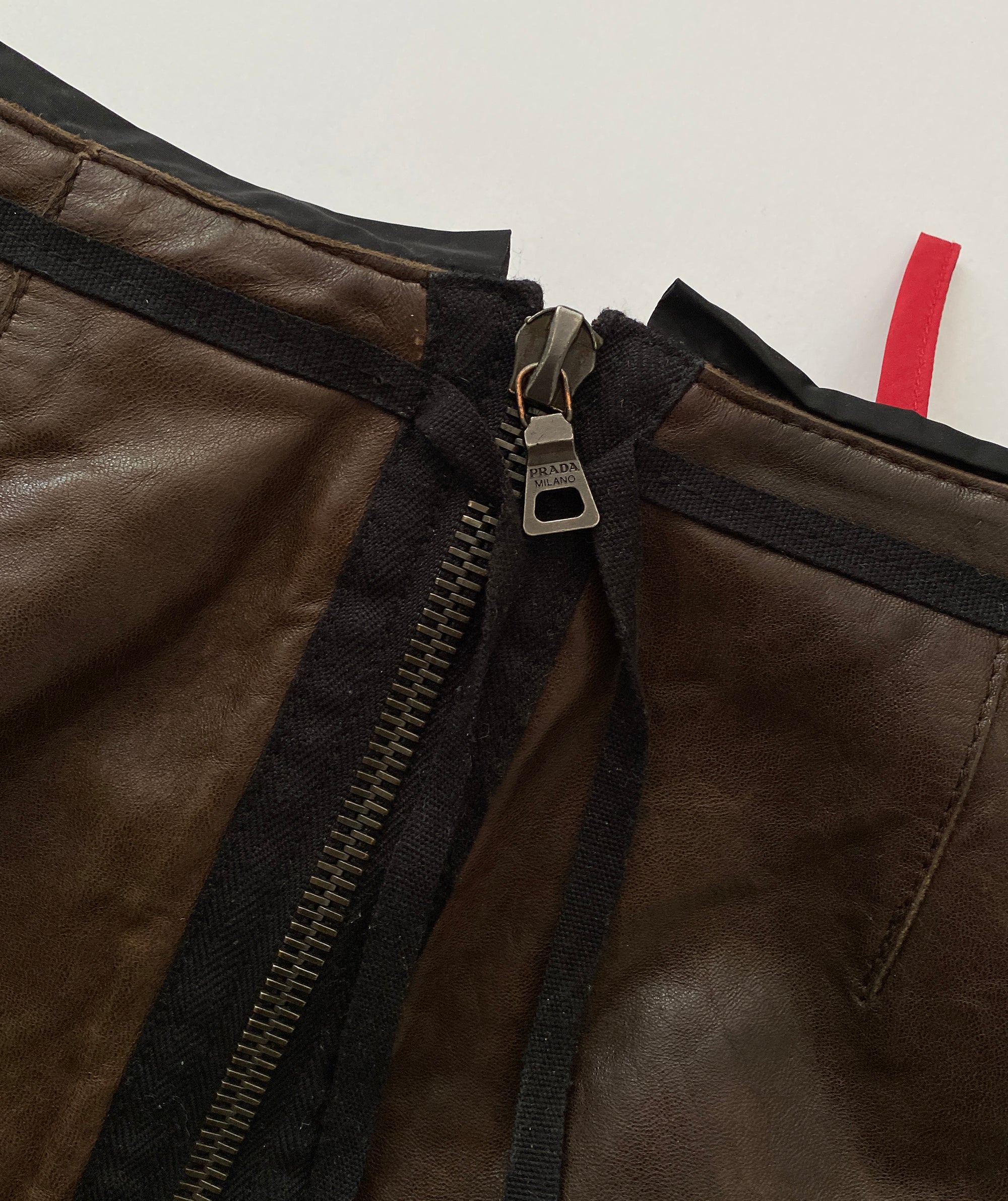 PRADA FW 1999 Leather Nylon Skirt S