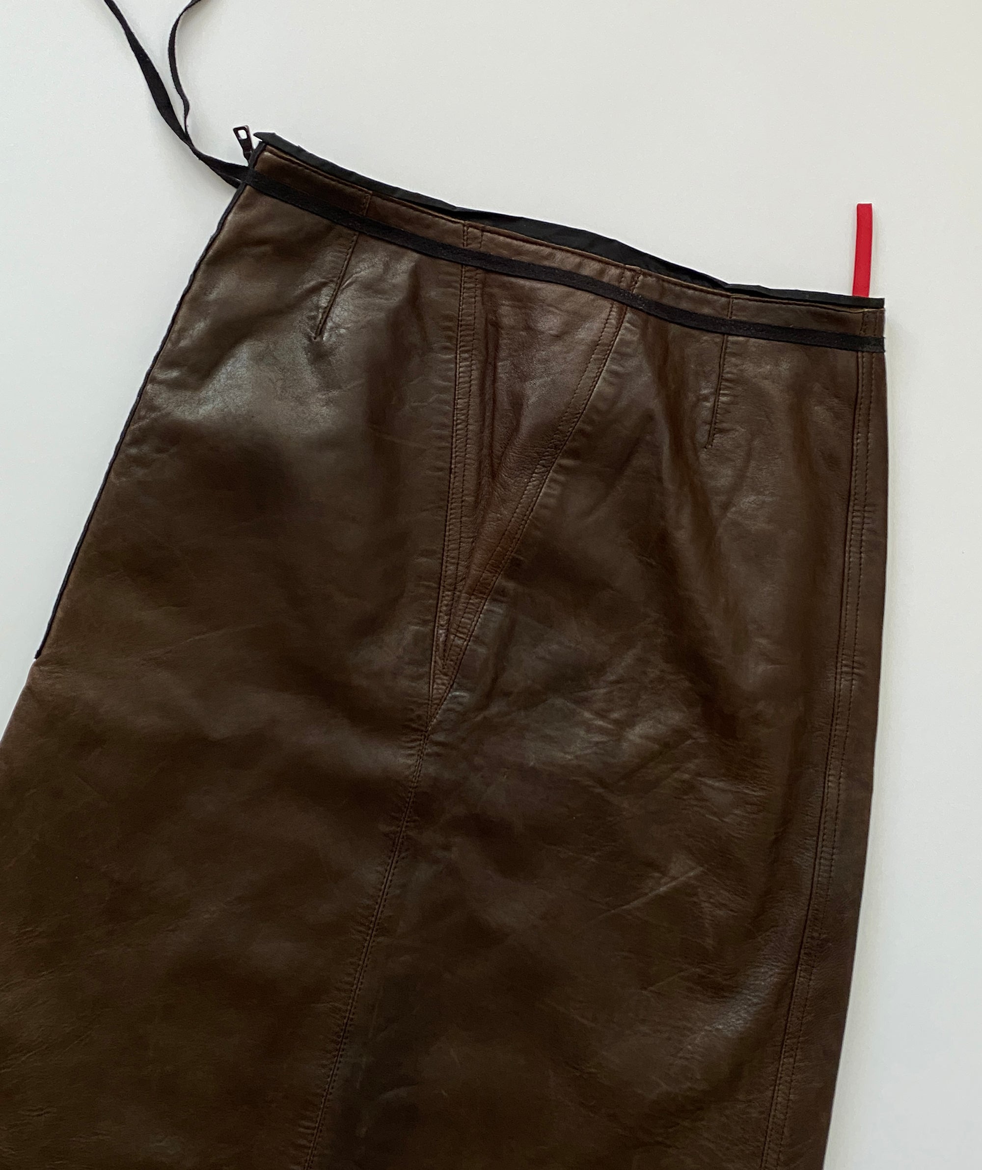 PRADA FW 1999 Leather Nylon Skirt S