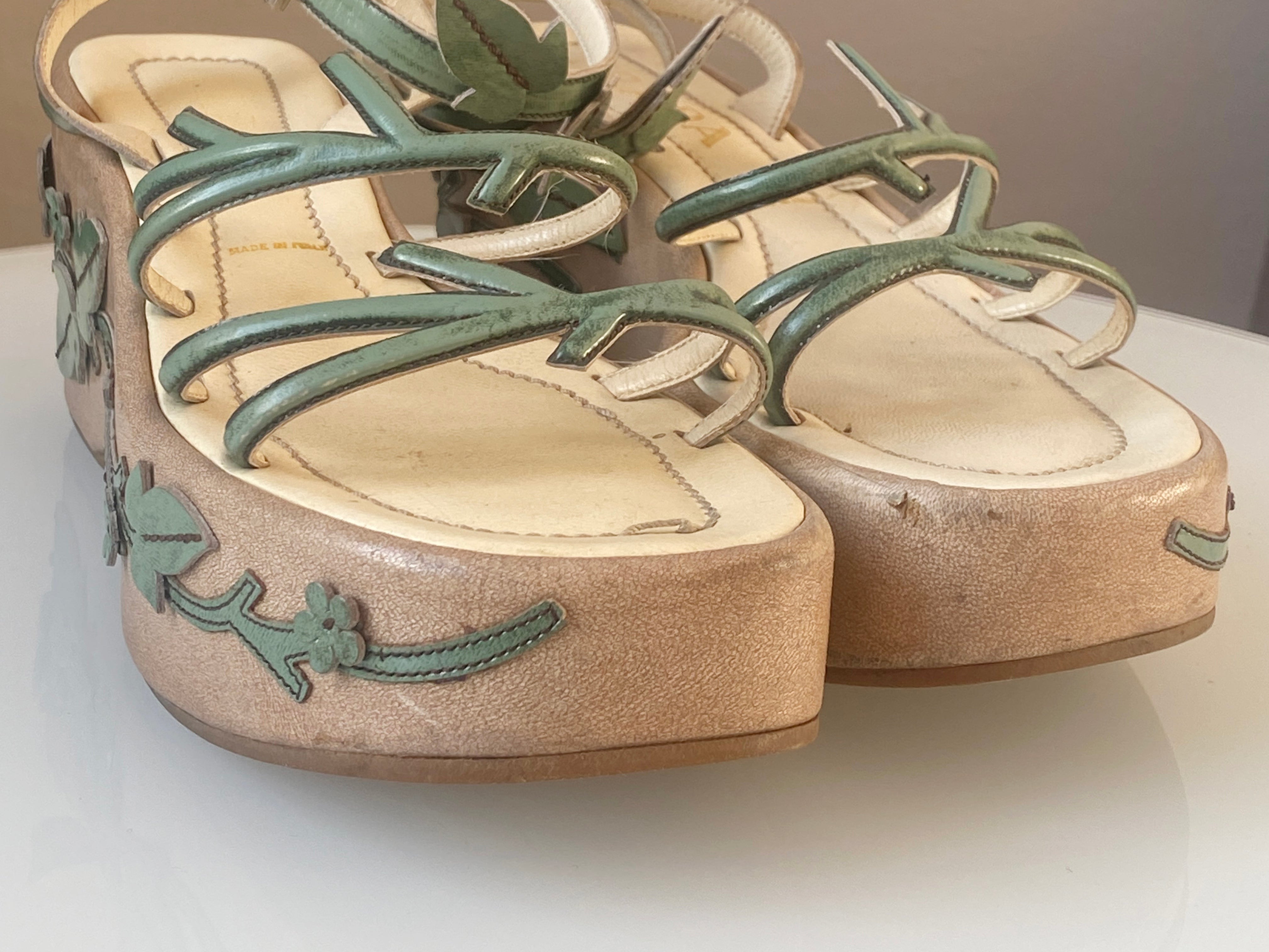 PRADA SS1997 Leaf Platforms 36.5 – Archive Club