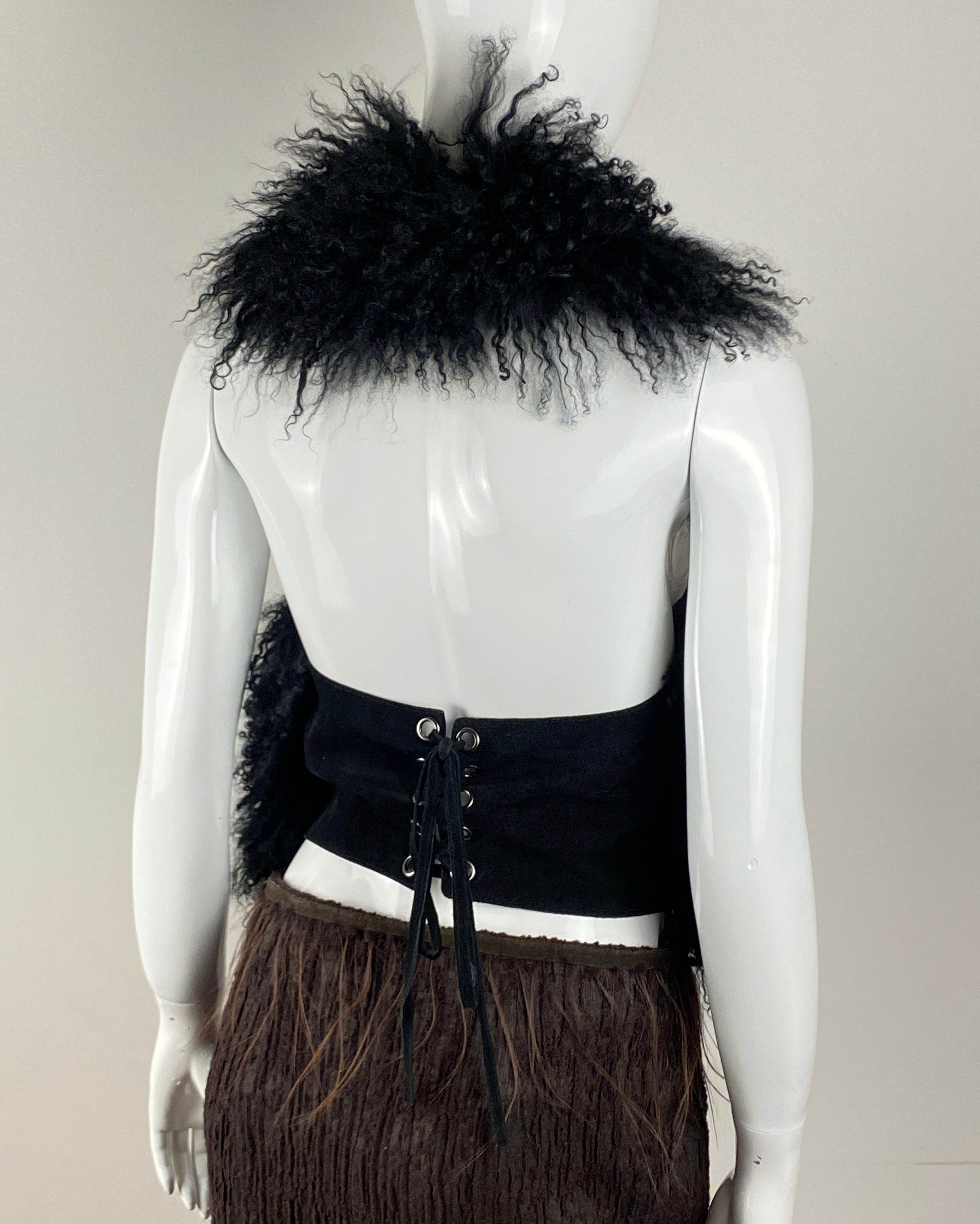 5351 POUR LES FEMMES Fur Corset Vest