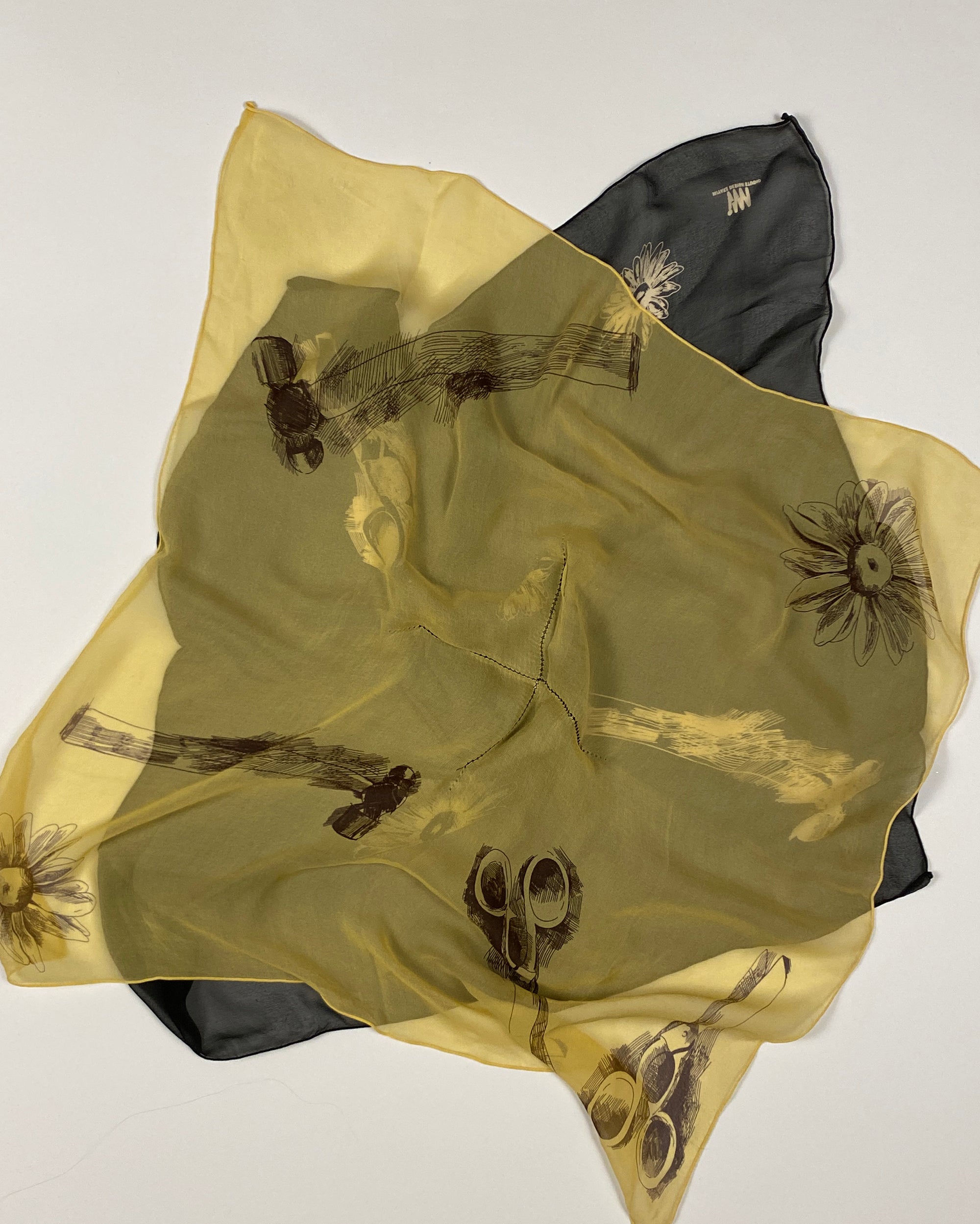 ISSEY MIYAKE Double-Layered Silk Scarf