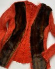 JEAN COLONNA Mohair & Faux Fur Sweater S
