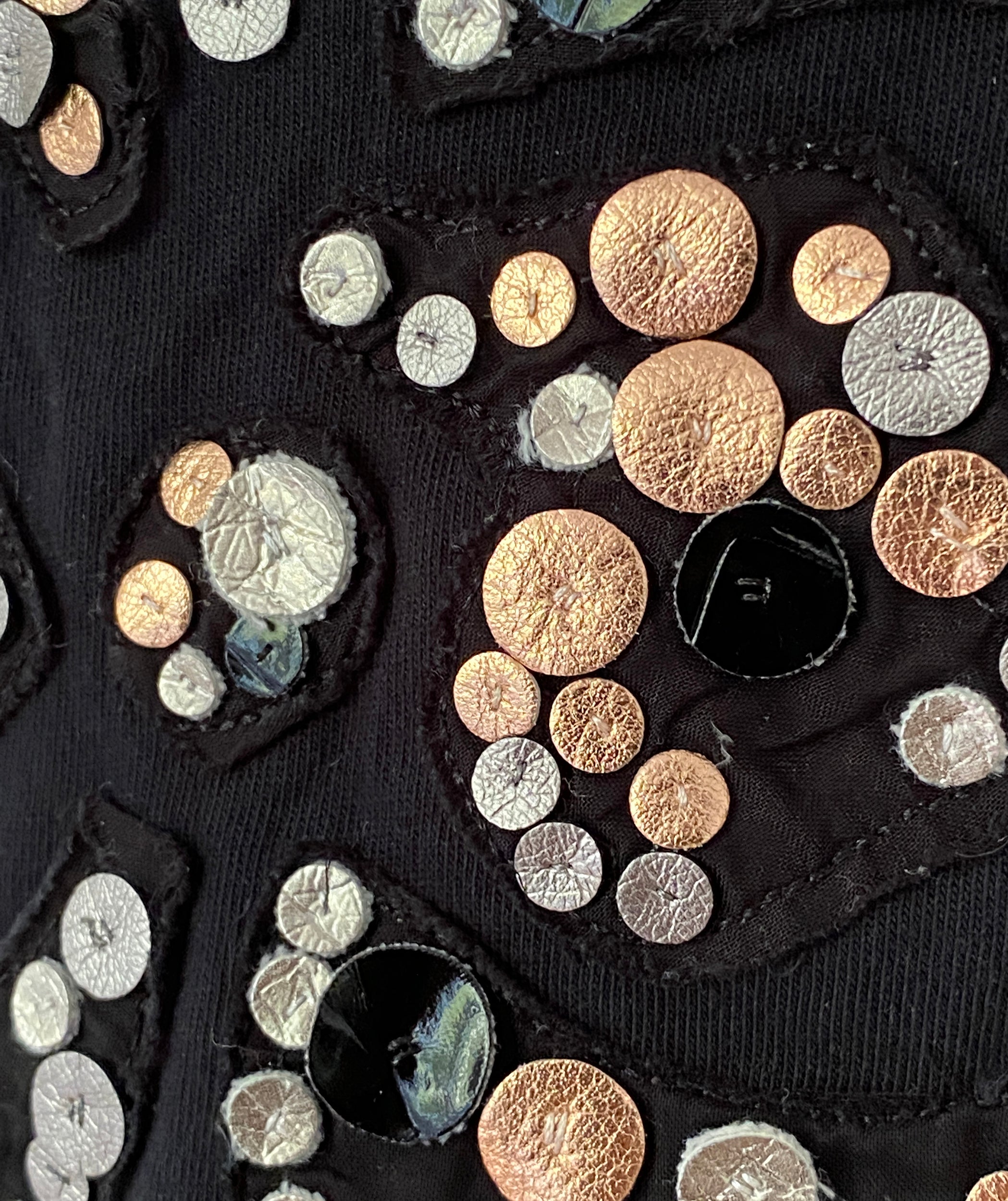 STEFANEL Leather Appliqué Top XS
