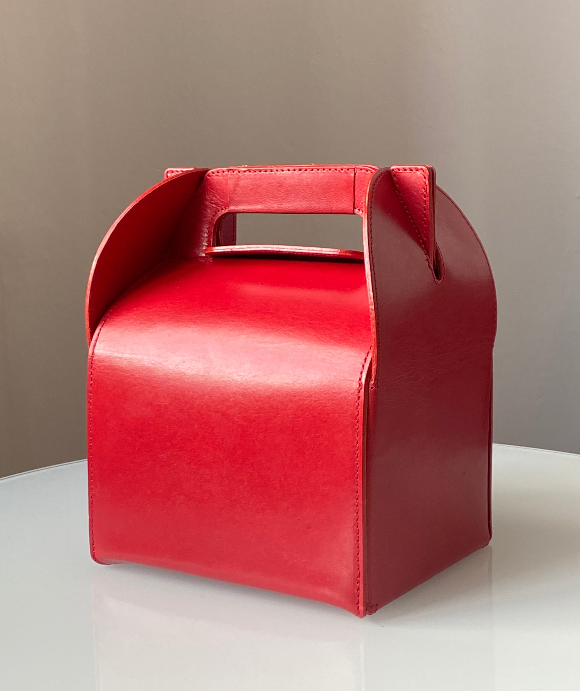 ISSEY MIYAKE Leather Folding Box Bag