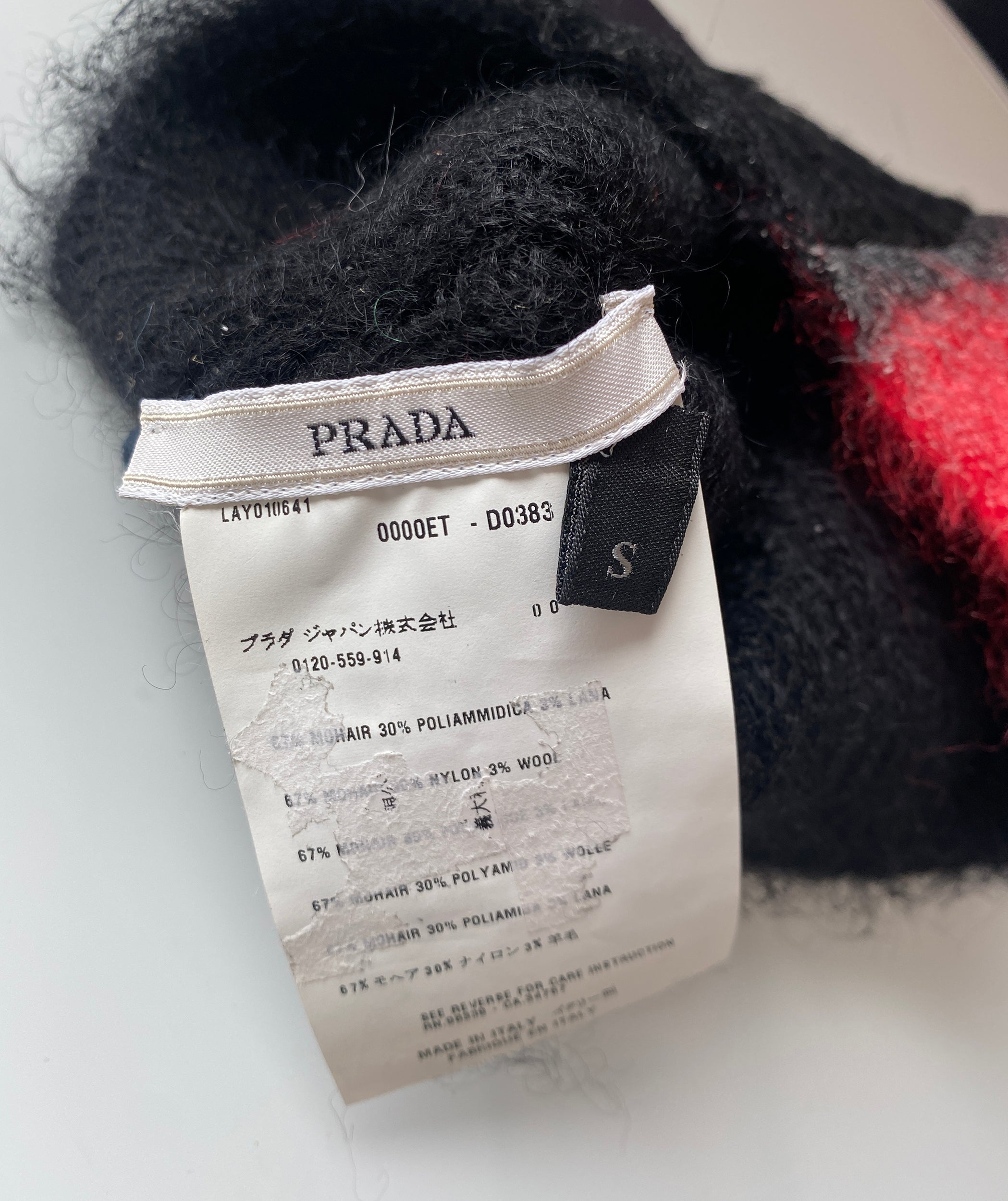 SOLD 2007年 コレクション prada モヘア ニット ベスト マフラー Prada