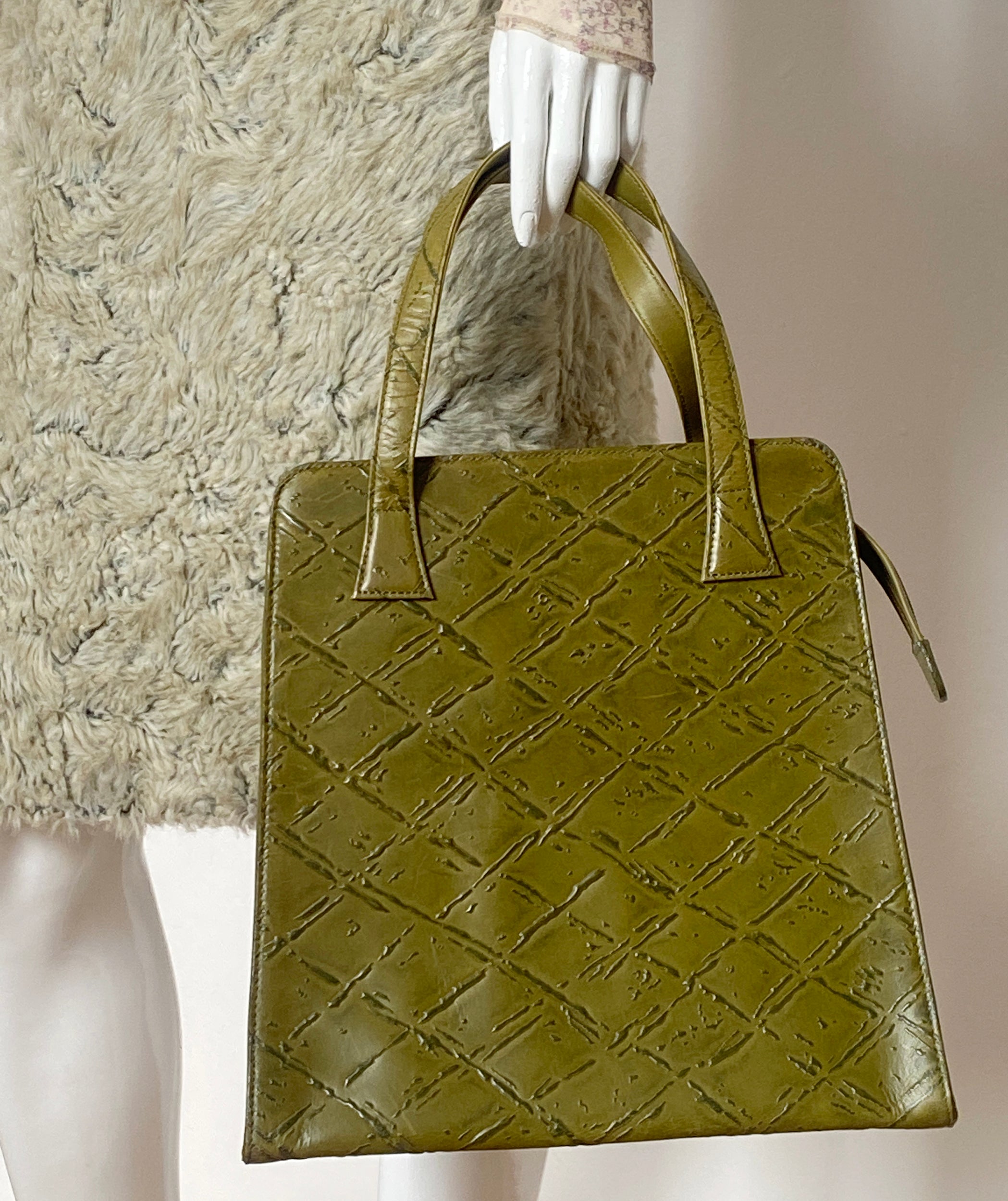 ROMEO GIGLI Leather &amp; Silk Handbag