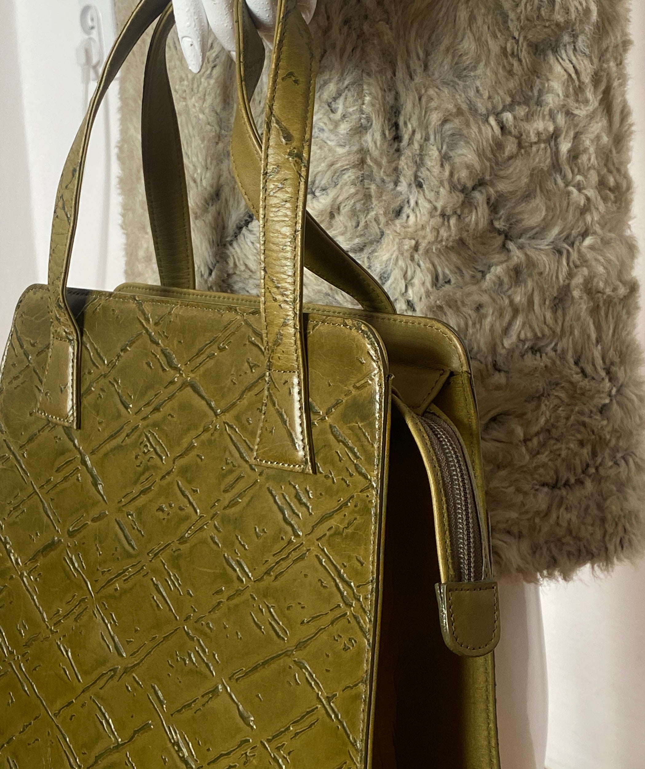 ROMEO GIGLI Leather & Silk Handbag