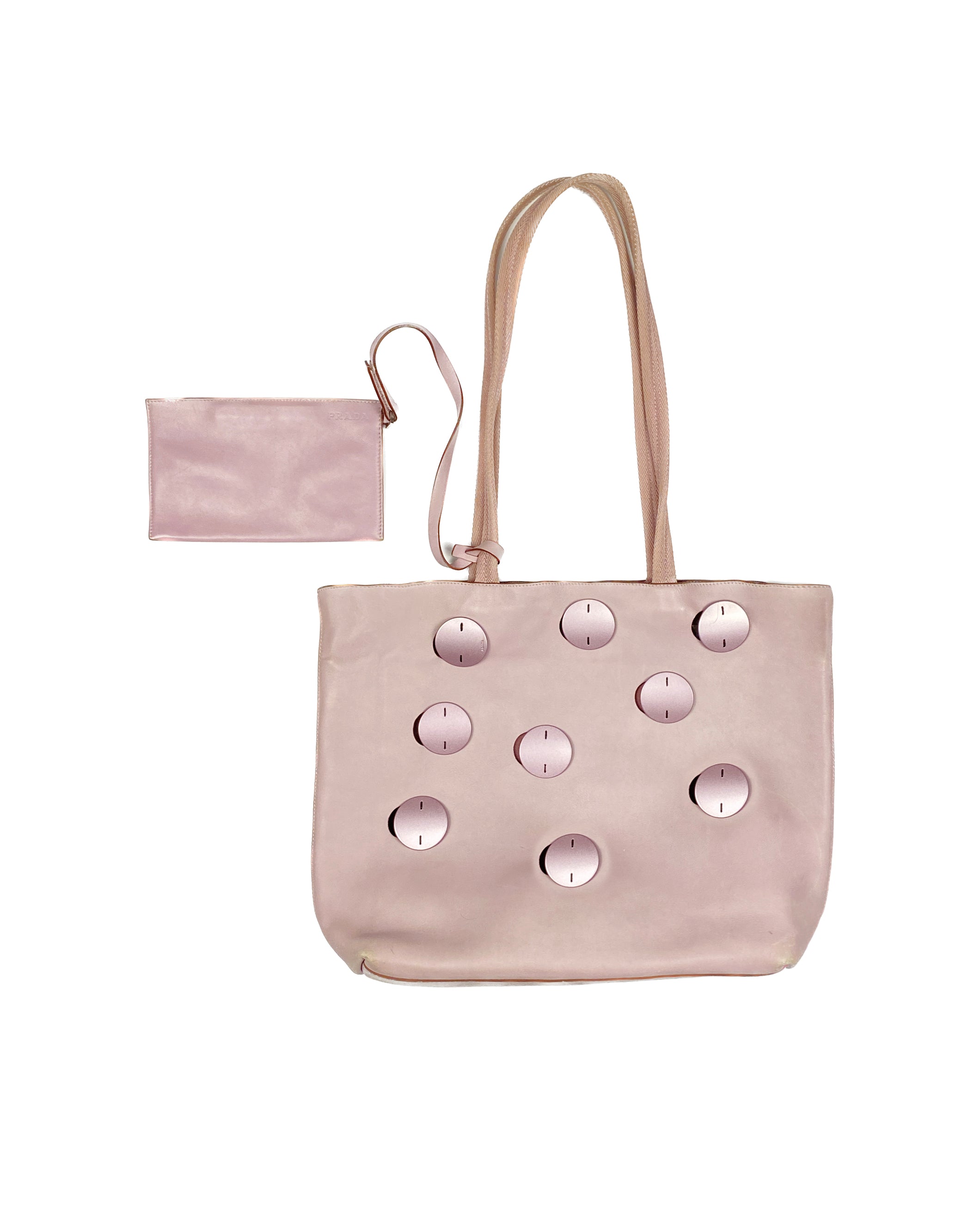 PRADA 2000 Pink Leather Tote Bag