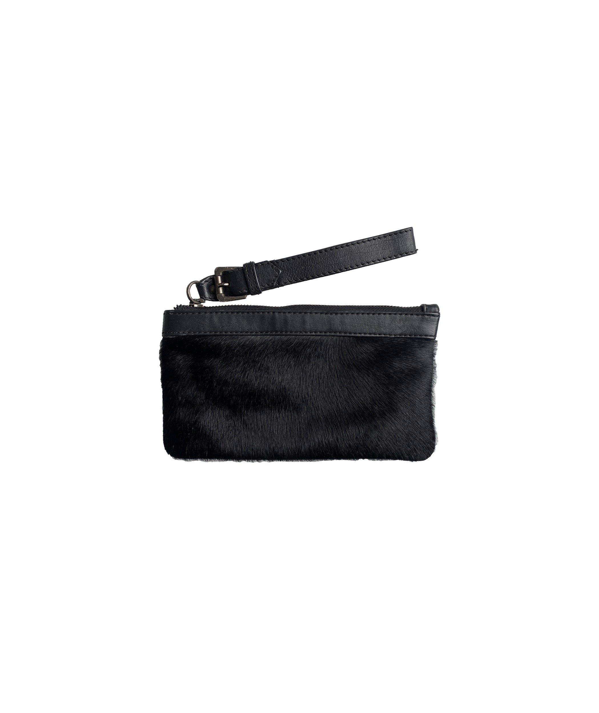 Natural Leather &amp; Fur Pouch