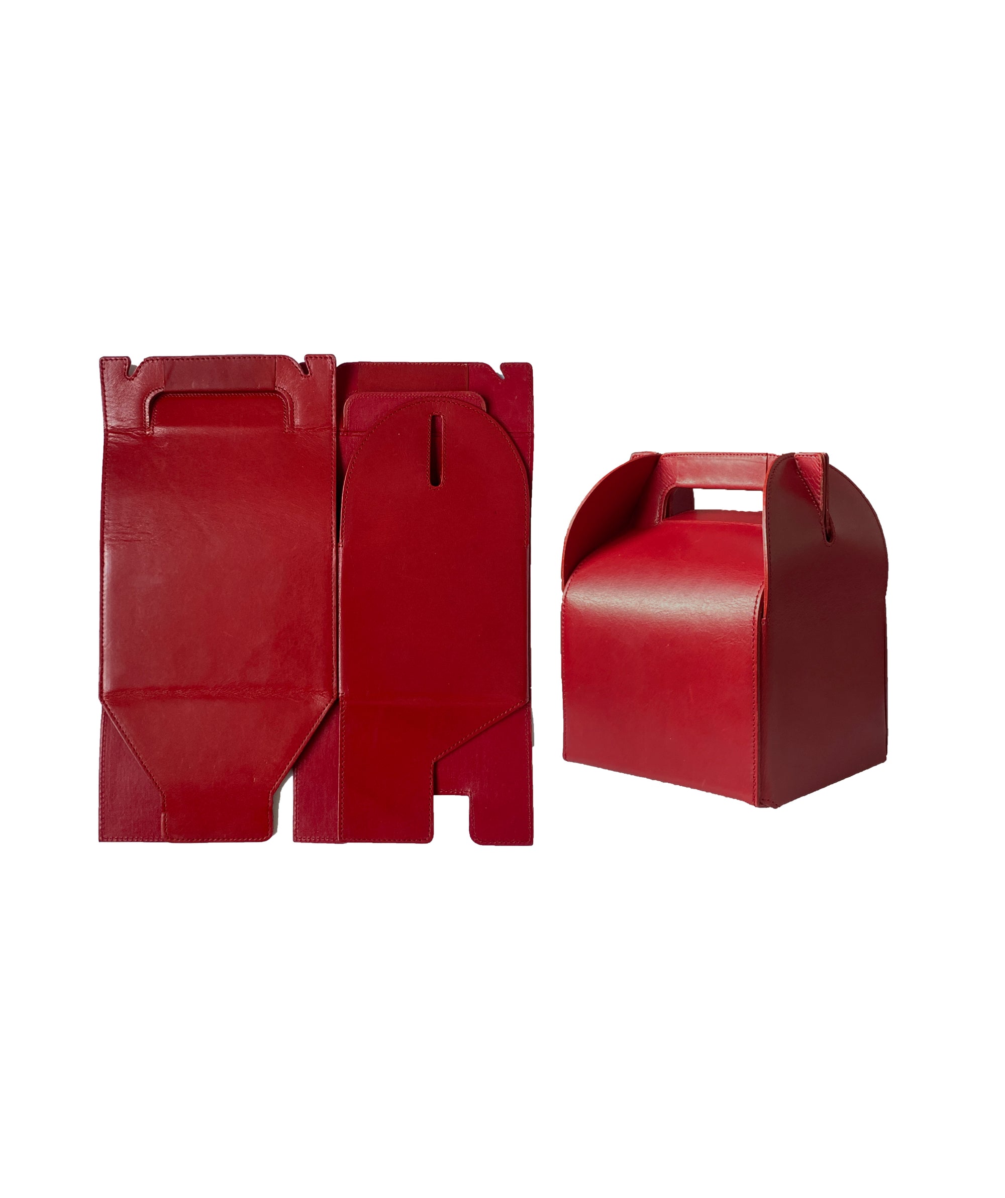 ISSEY MIYAKE Leather Folding Box Bag